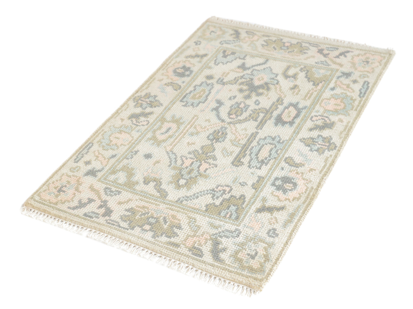 Mini Handknotted Oushak Runner Rug 2x3