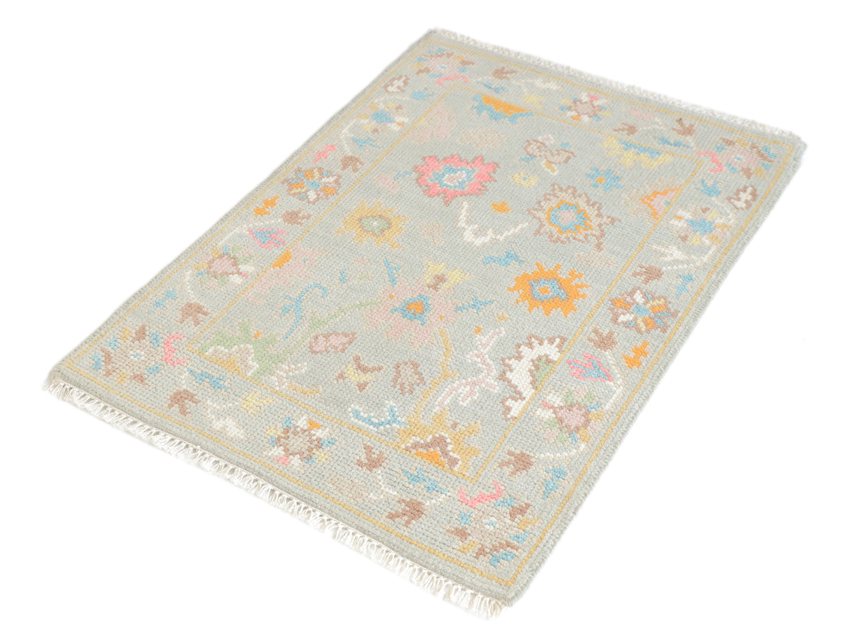 Mini Handknotted Oushak Runner Rug 2x3