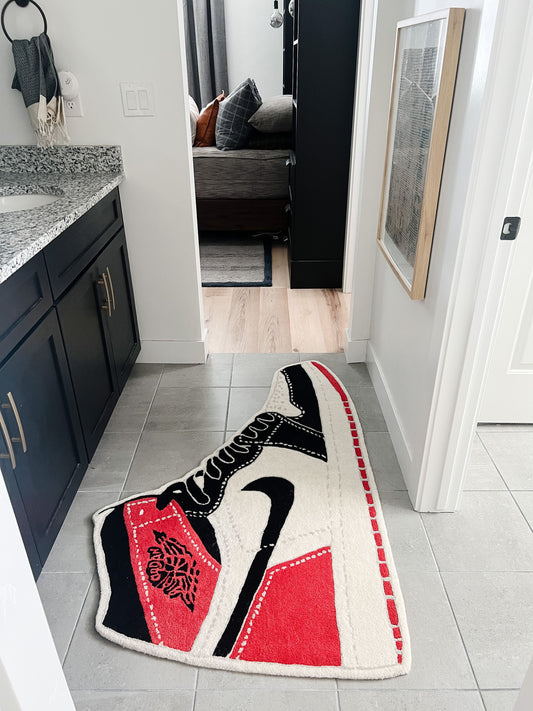 Custom Air Jordans Pure Wool Sneakers Rug - Wool - Bathroom Vanity
