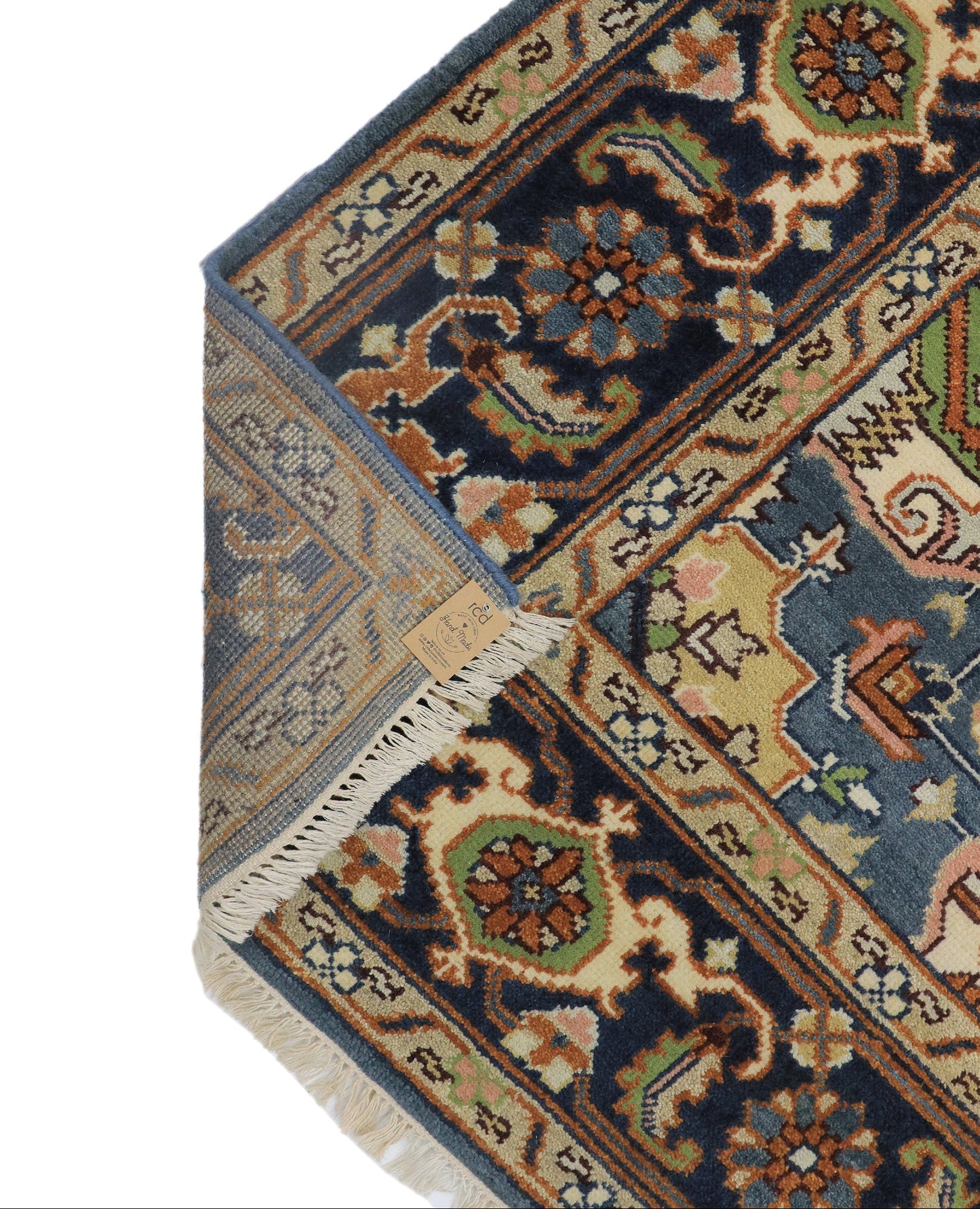 Hand Knotted Heriz Navy Rug
