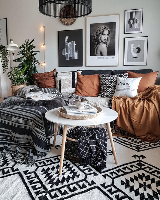 Ivory Geometrical Area Rug 9x12