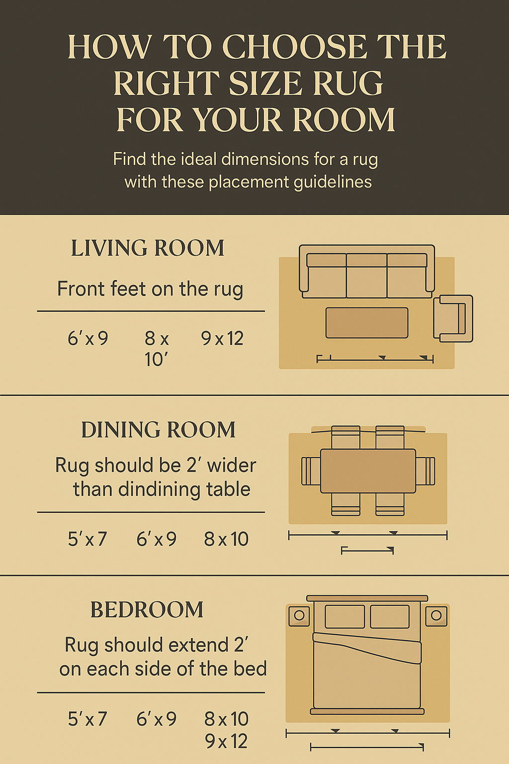 Rug Size Guide: How to Choose the Perfect Size Rug for Your Living Room, Bedroom, or Dining Room — Rich Class Decor