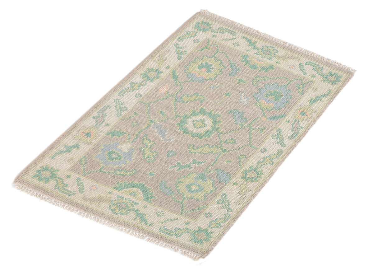 Mini Handknotted Oushak Runner Rug 2x3
