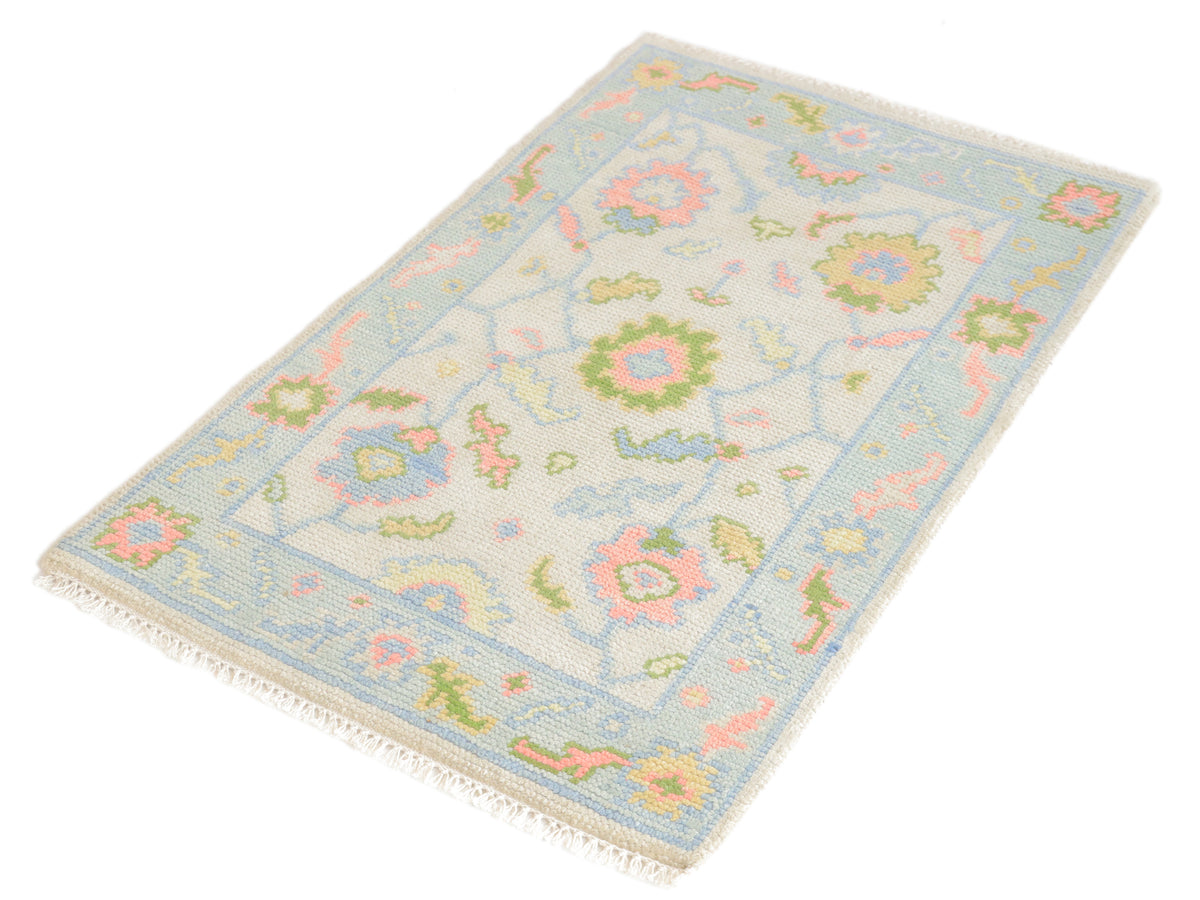 Mini Handknotted Oushak Runner Rug 2x3