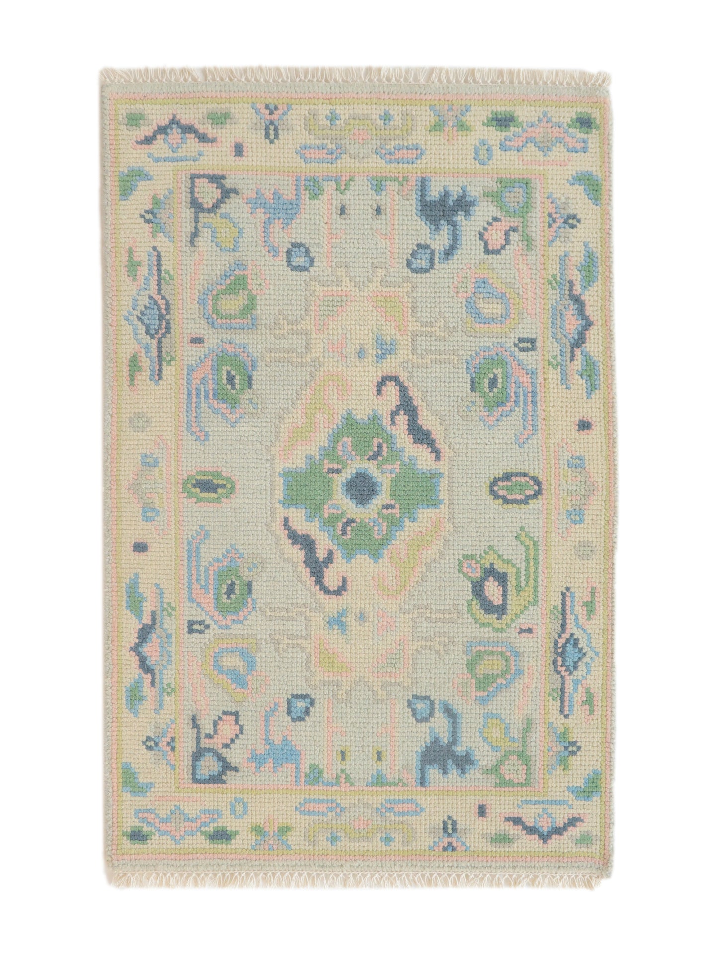 Mini Handknotted Oushak Runner Rug 2x3