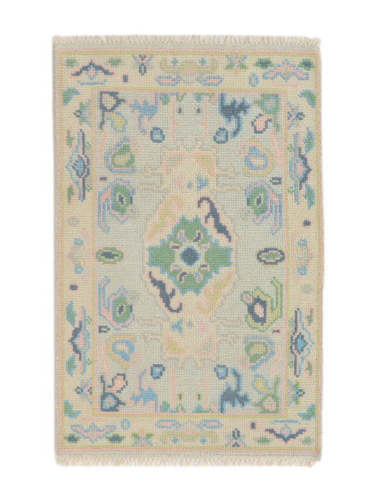 Mini Handknotted Oushak Runner Rug 2x3