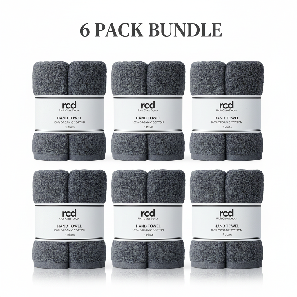 100% Pure Organic Cotton Hand Towel (20" x 40") - Bulk Packs