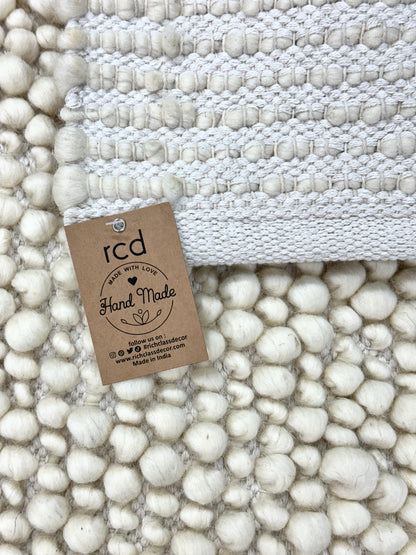 Chunky Boucle Wool Handwoven Living Room Rug