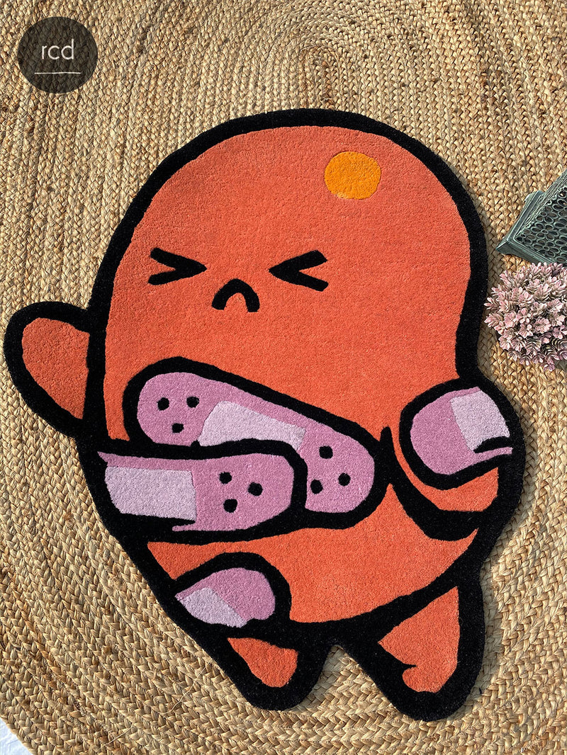 high-end custom nft design rug made with 100 percent organic wool and expert hand-tufting