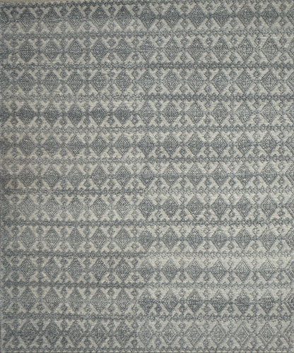 Handwoven organic wool geometric area rug grey and natural beige – Rich Class Decor DALE collection