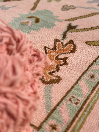 hand Knotted Oushak Pink