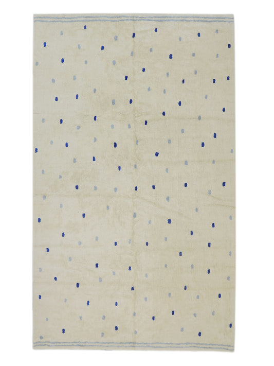Kids Room Organic Cotton Dotty Berber Machine Washable Area Rug - Sky Blue