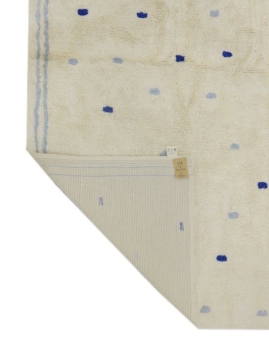 Kids Room Organic Cotton Dotty Berber Machine Washable Area Rug - Sky Blue