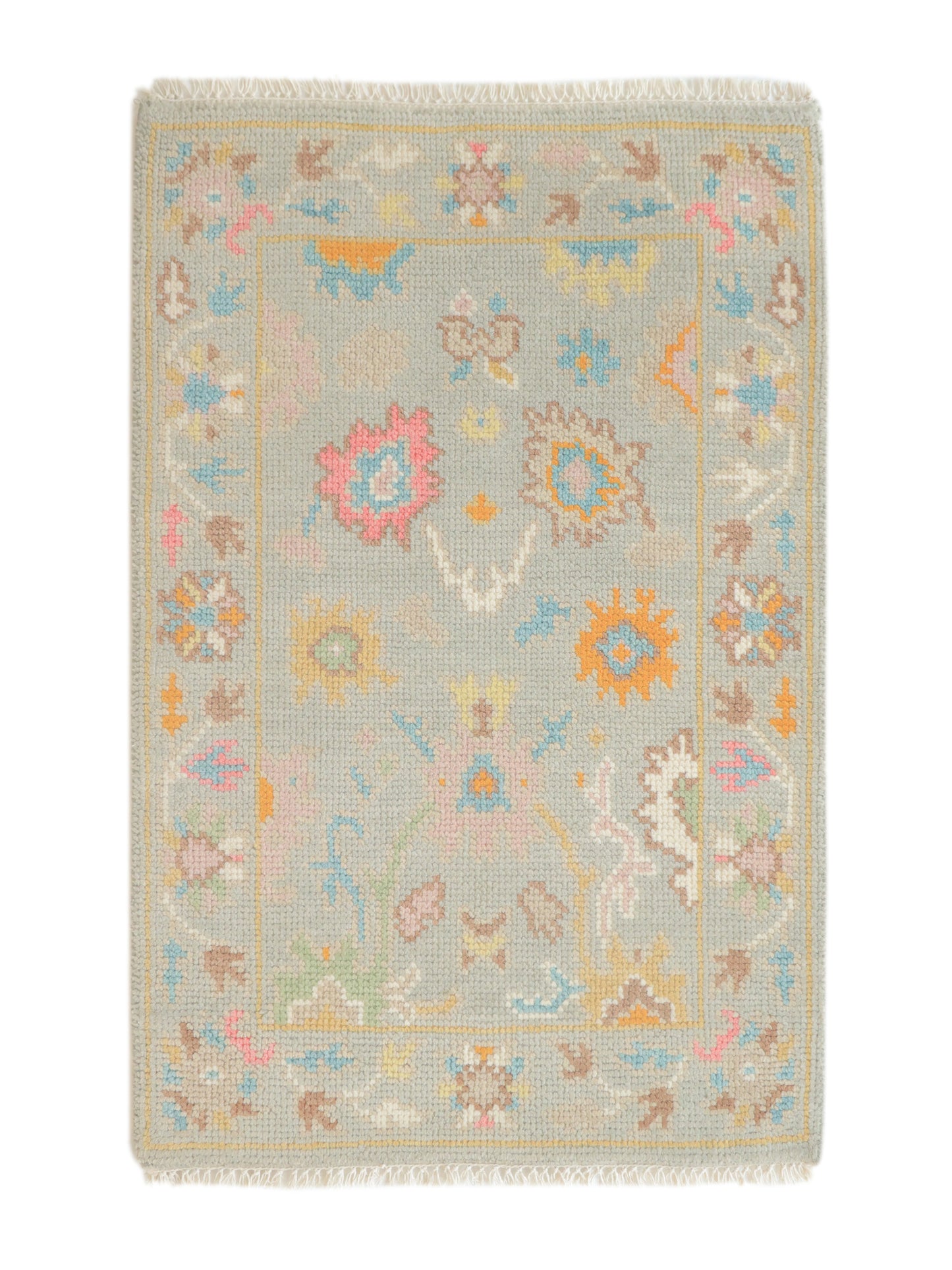 Mini Handknotted Oushak Runner Rug 2x3