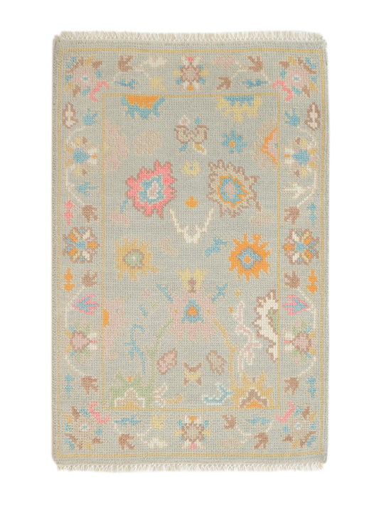 Mini Handknotted Oushak Runner Rug 2x3
