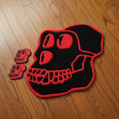 Custom Apefest Black Red Rug + Coaster Set. 69 Limited Editions