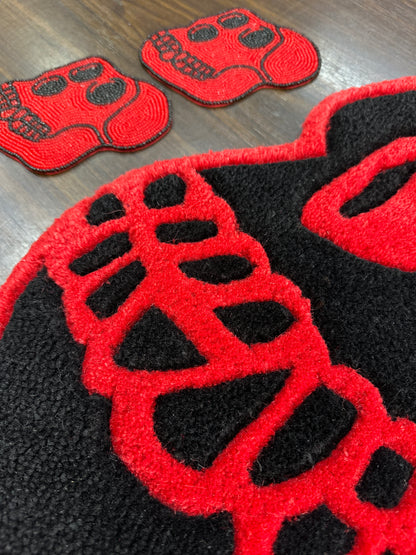 Custom Apefest Black Red Rug + Coaster Set. 69 Limited Editions