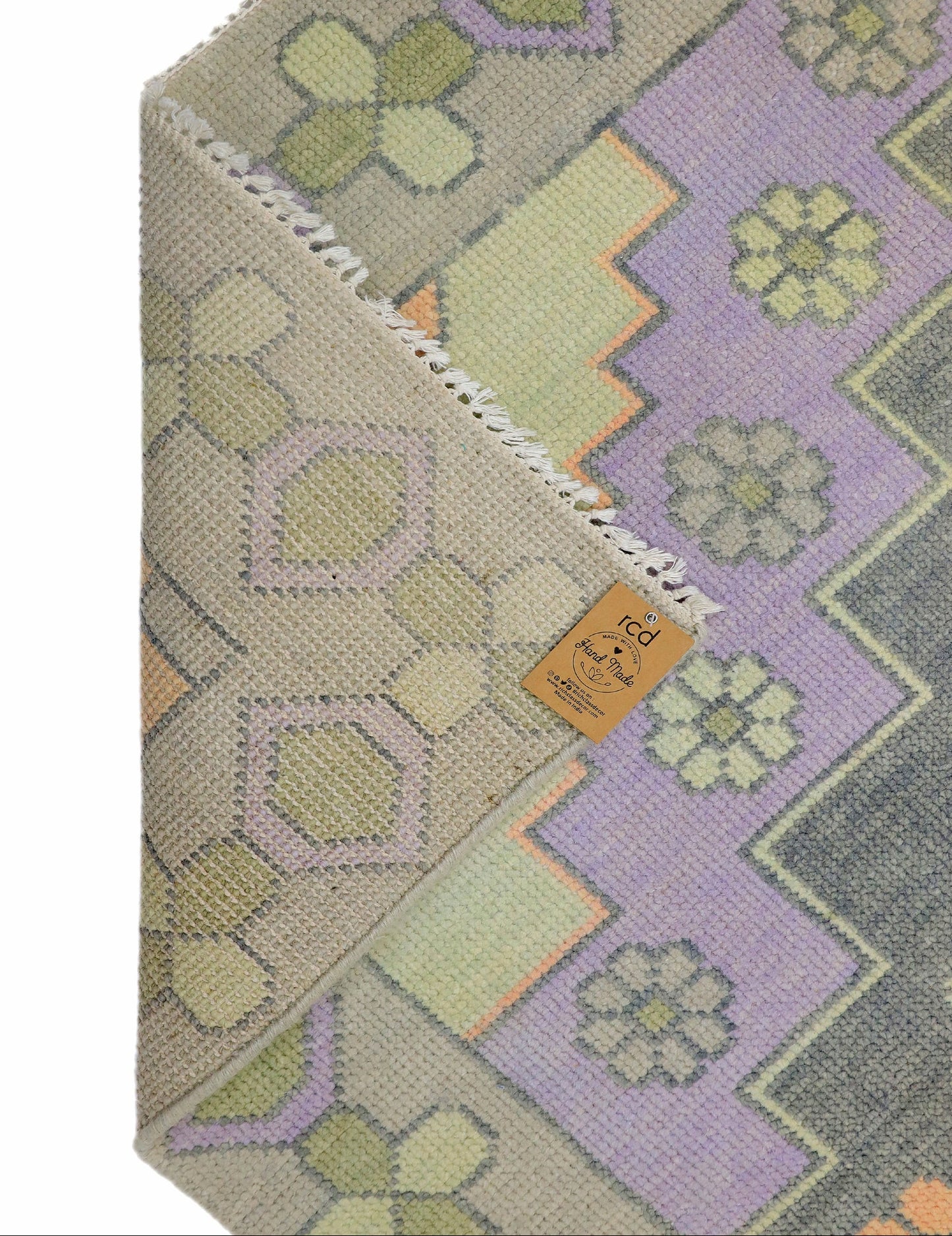 Hand Knotted Oushak Orange Rug