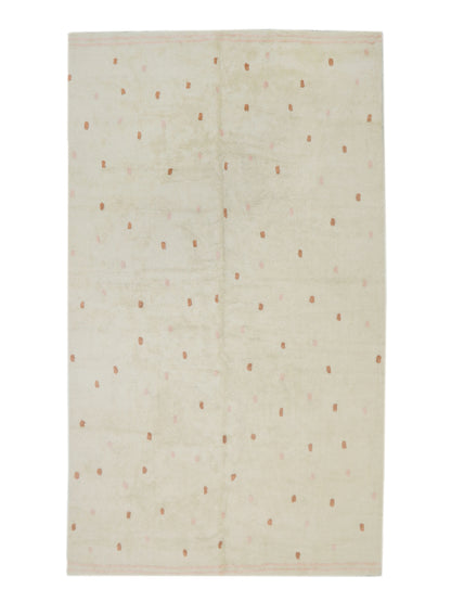 Kids Room Organic Cotton Dotty Berber Machine Washable Area Rug - Blush Pink & Rust