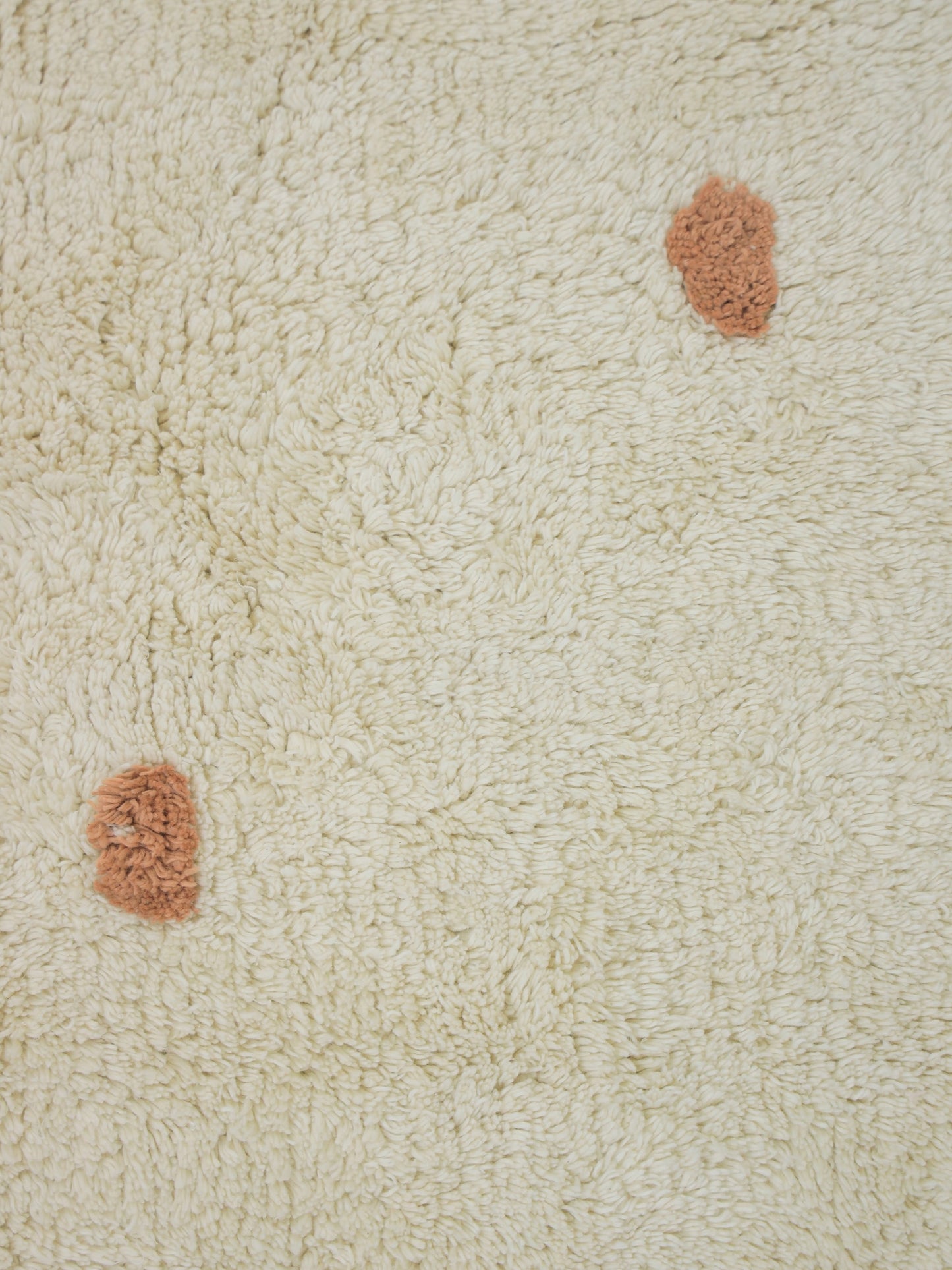 Kids Room Organic Cotton Dotty Berber Machine Washable Area Rug - Blush Pink & Rust