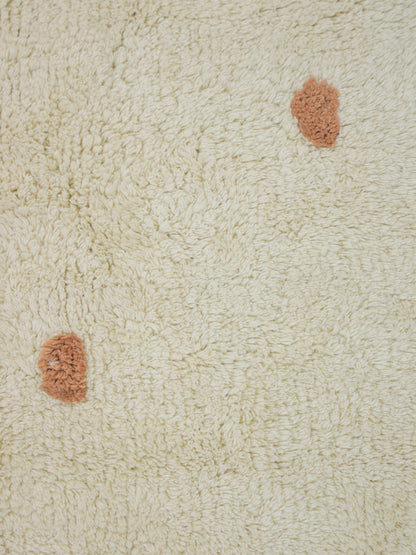 Kids Room Organic Cotton Dotty Berber Machine Washable Area Rug - Blush Pink & Rust