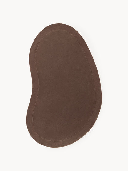 Minimalist Bean Shaped Area Rug Hand Tufted Wool Rug