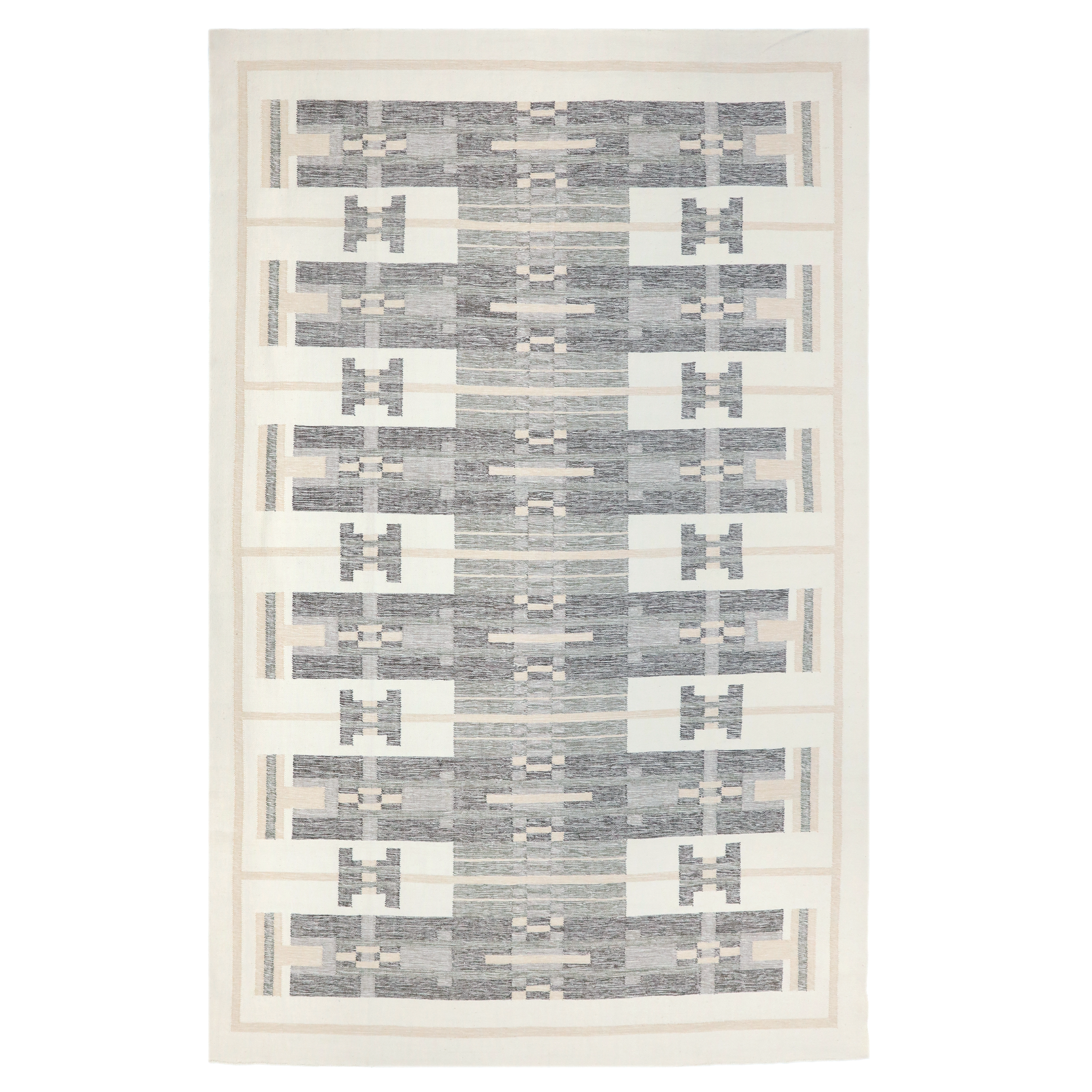 Grey & Sage Handmade Flatweave Area Rug – Rich Class Decor