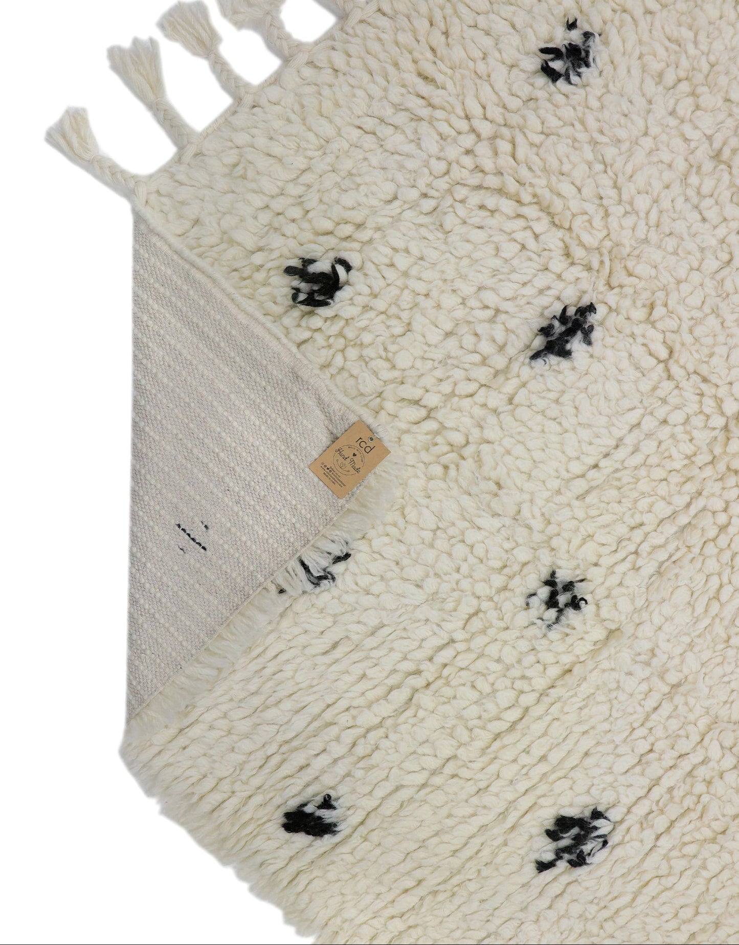 Holly Handwoven Berber Luxurious & Plush Polka Dot Wool Rug