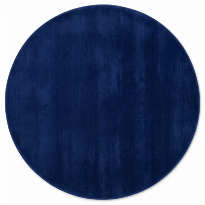 Round blue rug on a white background