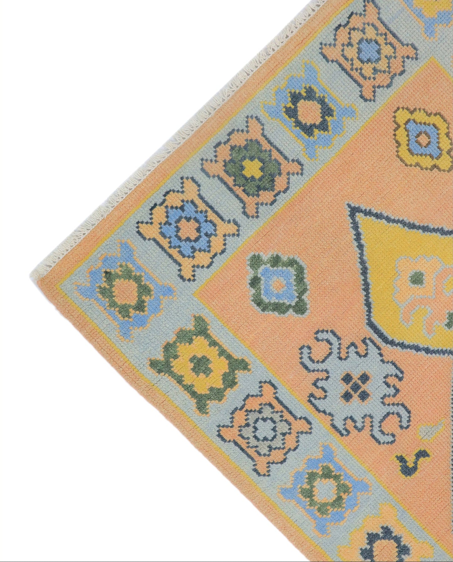 Maya Hand Knotted Oushak Peach Runner