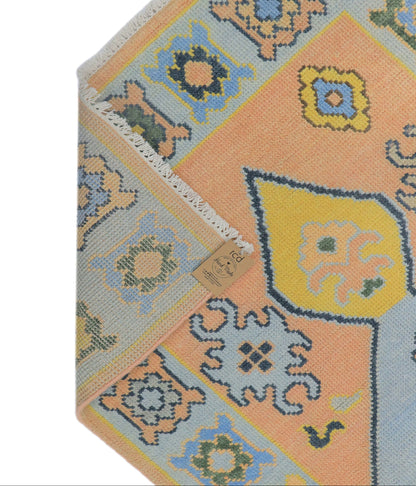 Maya Hand Knotted Oushak Peach Runner