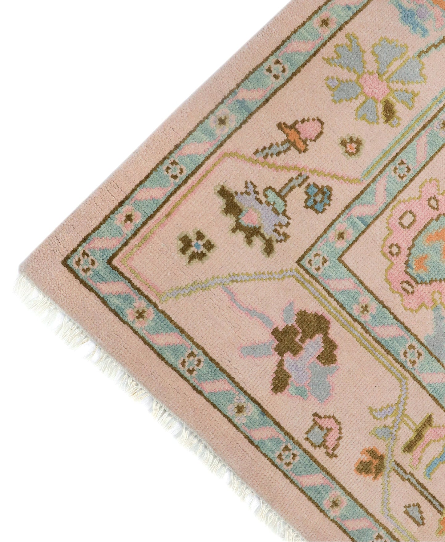 hand Knotted Oushak Pink