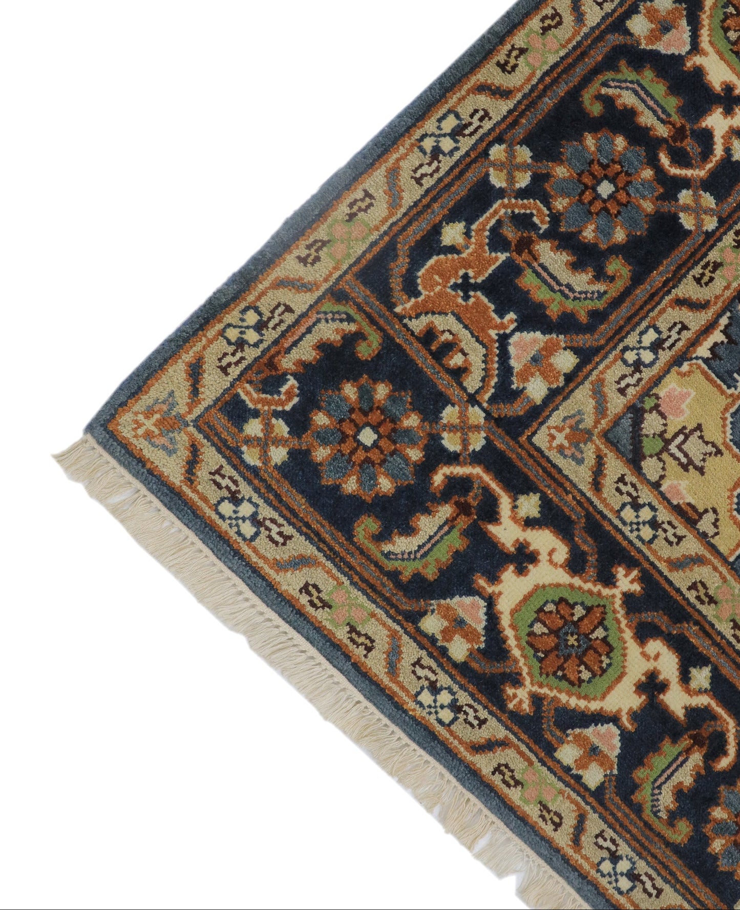 Hand Knotted Heriz Navy Rug