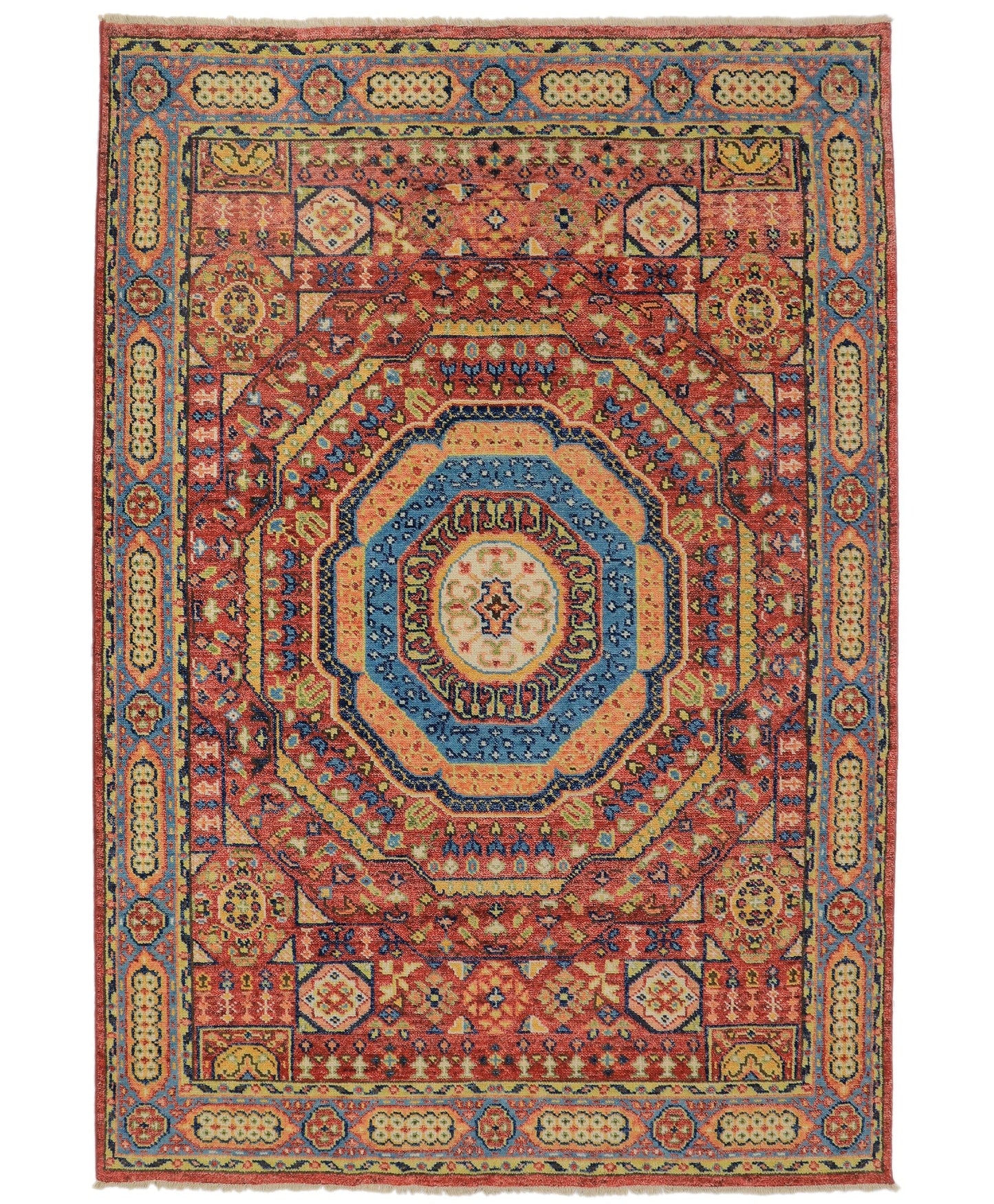 Hand-Knotted Oushak Persian Red Wool Area Rug 8x10 New Zealand Wool | Rich Class Decor