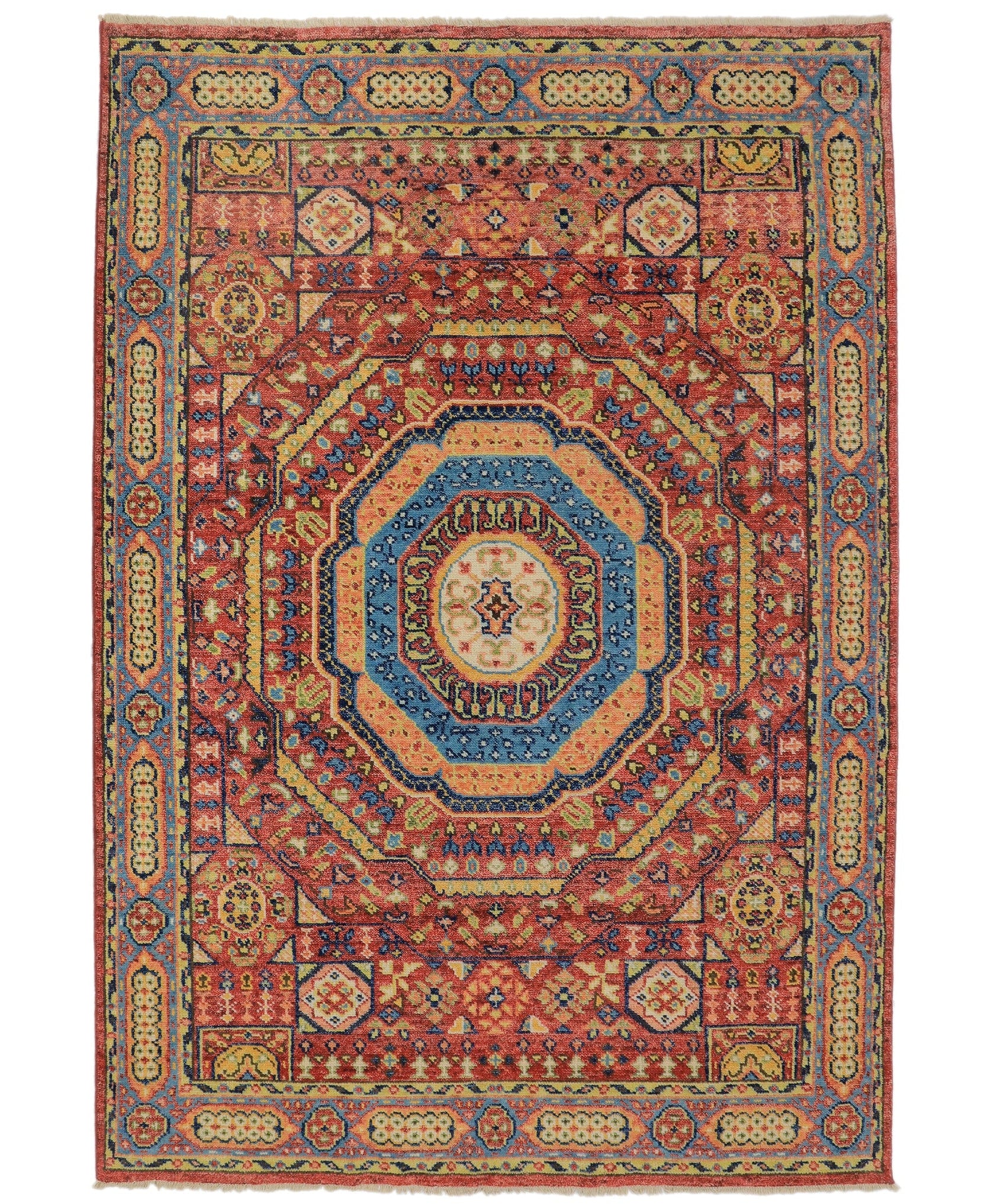 Hand-Knotted Oushak Persian Red Wool Area Rug 8x10 New Zealand Wool | Rich Class Decor
