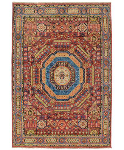 Hand-Knotted Oushak Persian Red Wool Area Rug 8x10 New Zealand Wool | Rich Class Decor