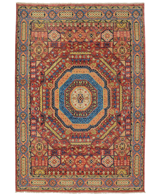 Hand-Knotted Oushak Persian Red Wool Area Rug 8x10 New Zealand Wool | Rich Class Decor