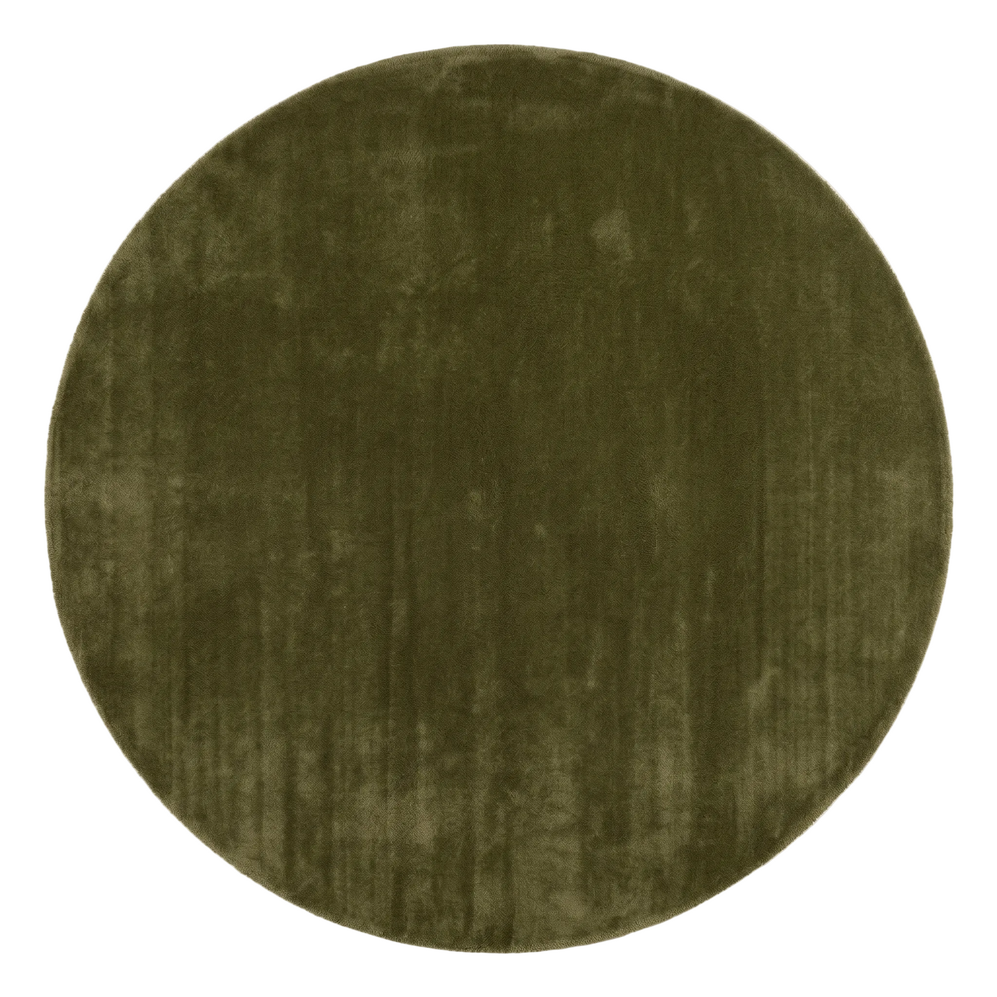 Round green rug on a white background