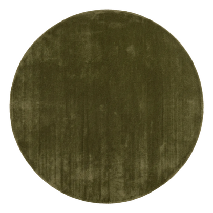 Round green rug on a white background