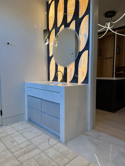 susan runner rug in stunning bathroom