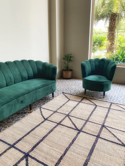 handwoven addison jute rug in living room