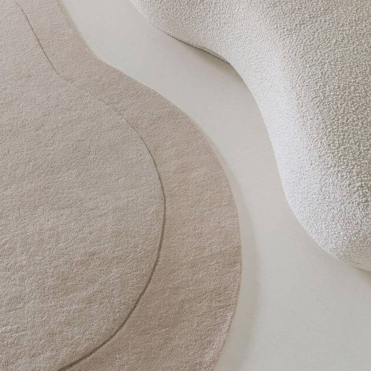 close up of bean shape rug