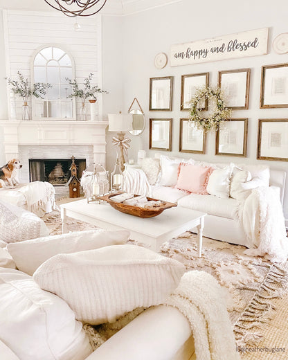 Natalie neutral rug in farmhouse living room white interiors